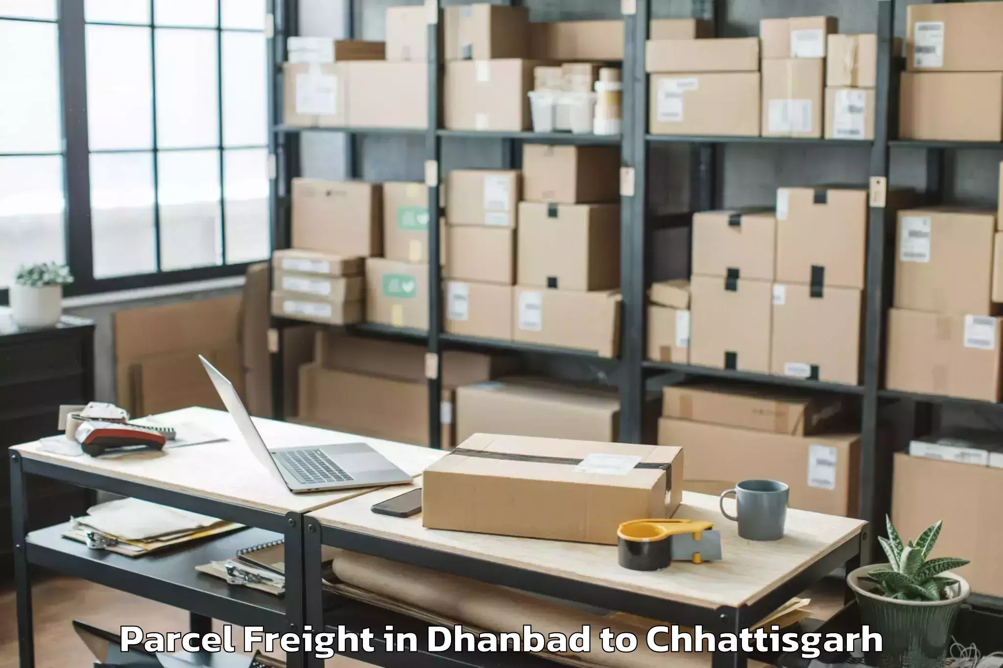 Book Dhanbad to Bastanar Parcel Freight